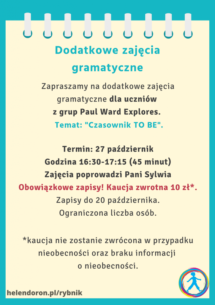 Regulamin odrabiania zajec 2 - Helen Doron English