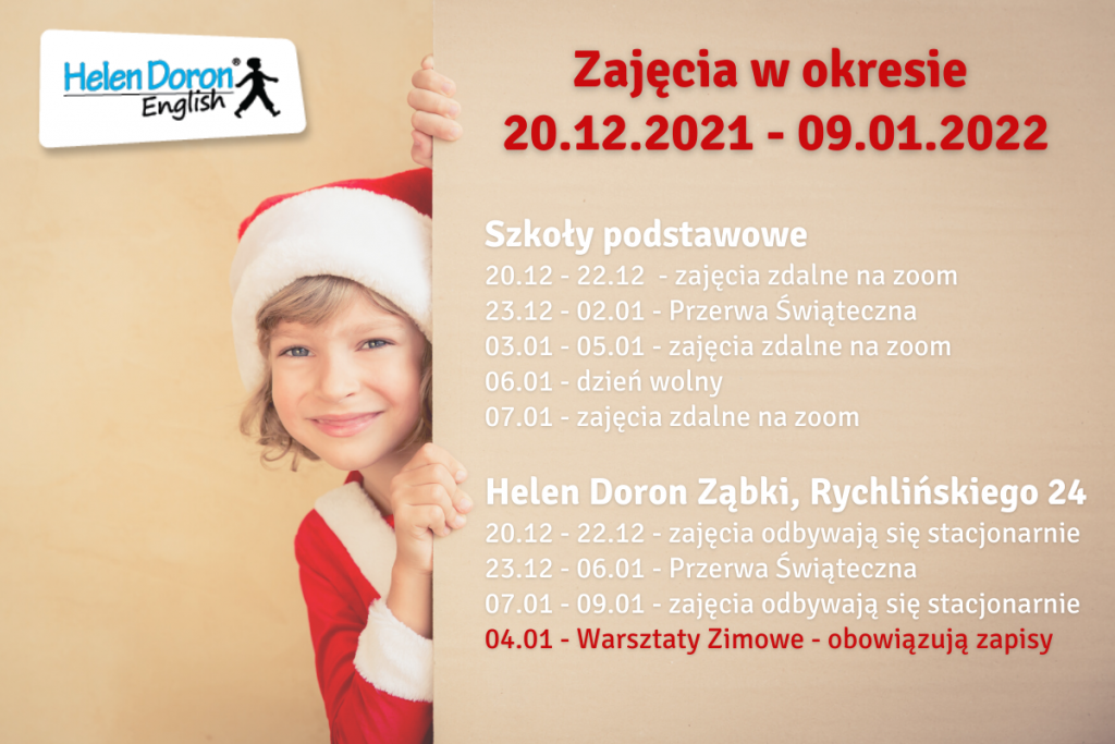 hdz ajęcia w okresie swiat - Helen Doron English