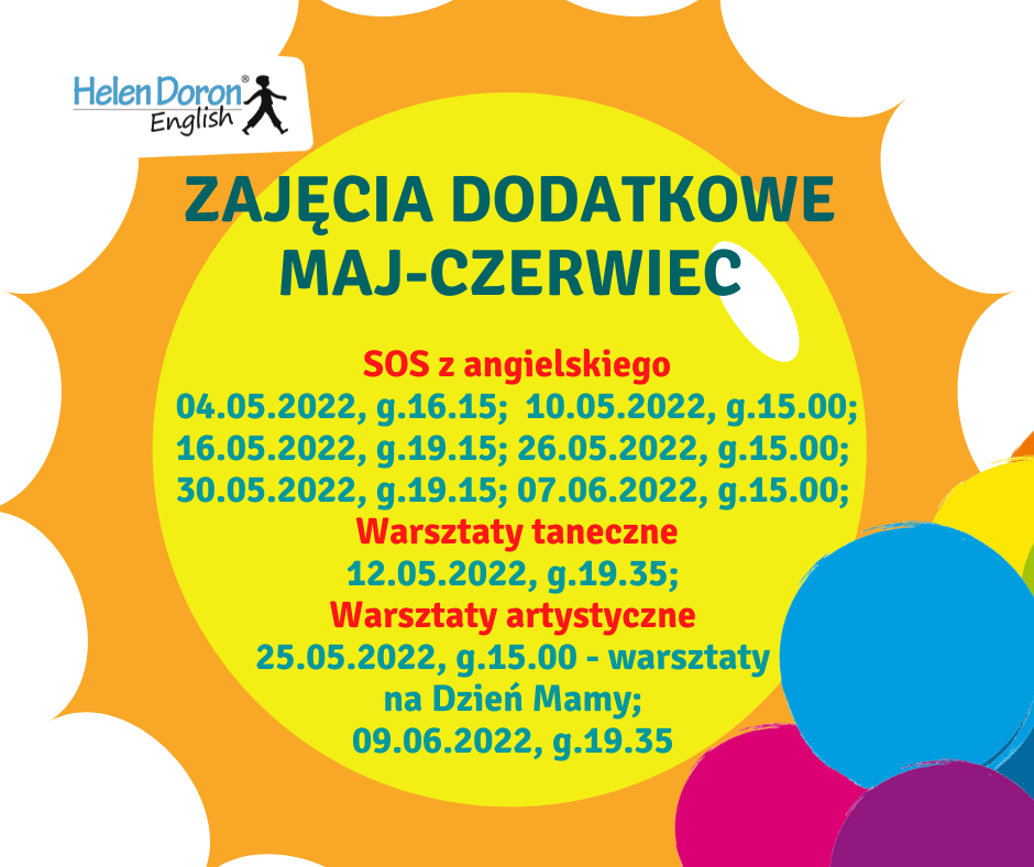 ZAJECIA DODATKOWE MAJ CZERWIECZAPROSZENIE ZAPROSZENIE — kopia - Helen Doron English