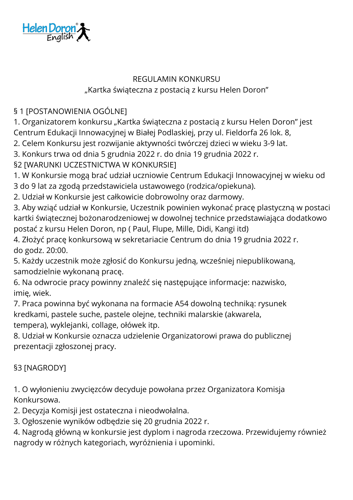 Tekst akapitu - Helen Doron English