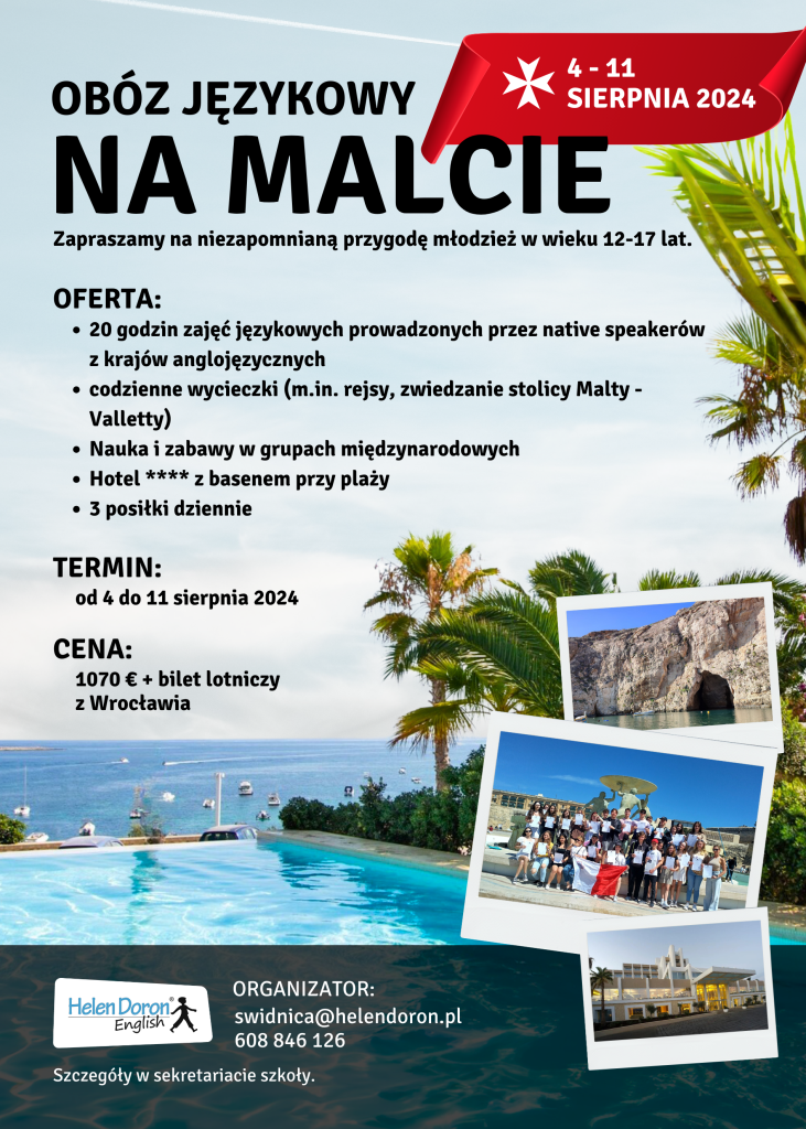 Letni Obóz na Malcie 1 Plakat Malta - Helen Doron English