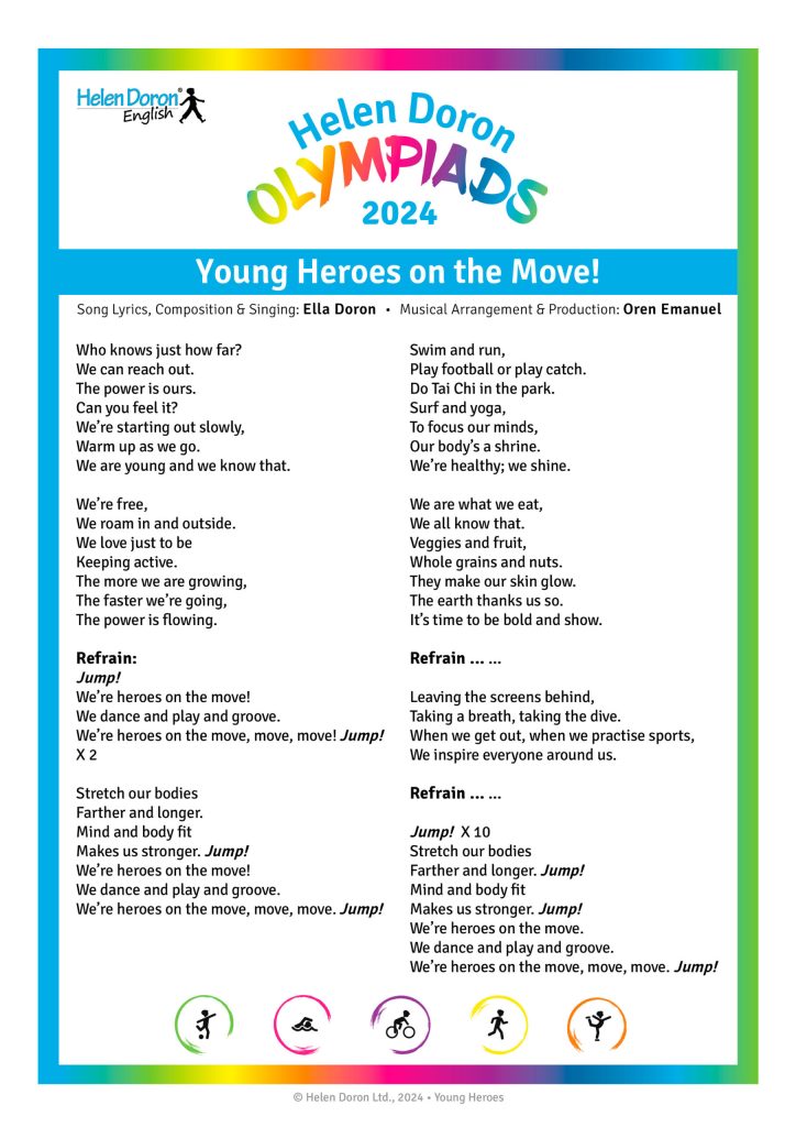 Konkurs taneczny Young Heroes on the Move! 2 Young Heroes on the Move Song Lyrics scaled 1 - Helen Doron English