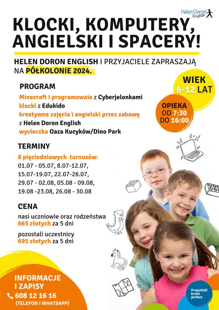 Oferta wakacyjna 2024: półkolonie oraz popołudniowe zajęcia językowe. 1 3 - Helen Doron English
