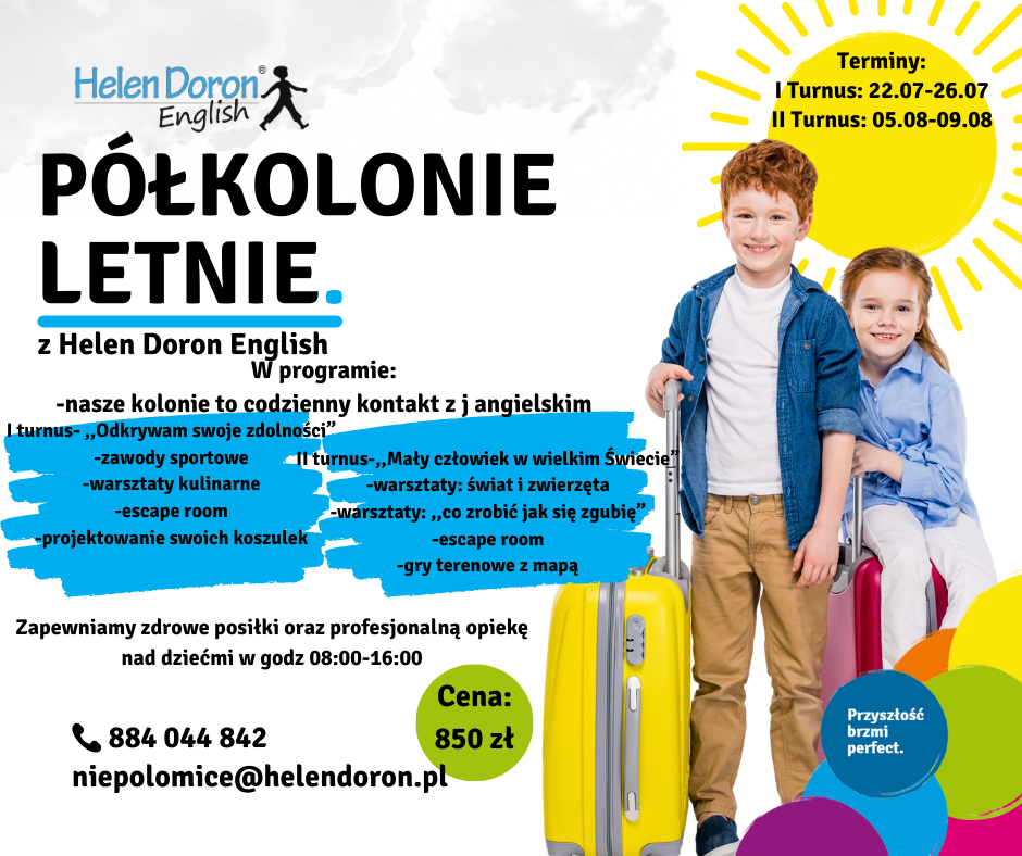 Półkolonie, obozy i campy w naszej szkole językowej w Niepołomicach !!! 1 POLKOLONIE LETNIE – kopia 1 - Helen Doron English