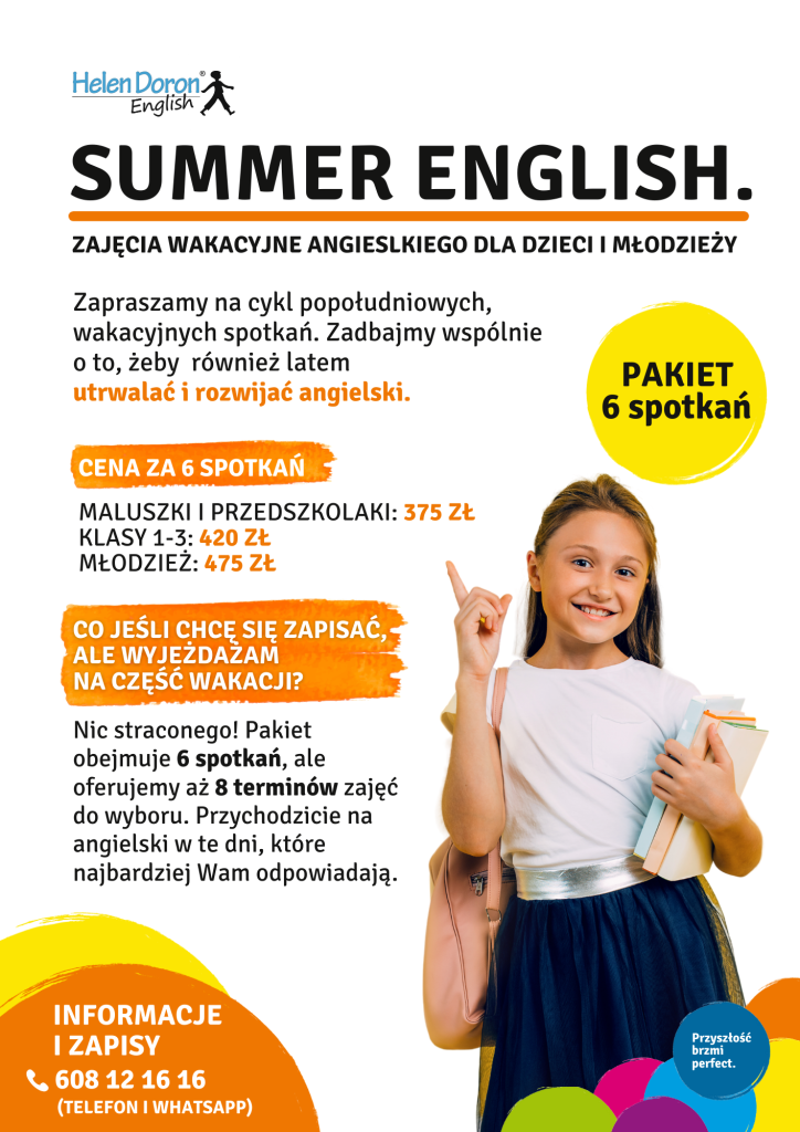 Oferta wakacyjna 2024: półkolonie oraz popołudniowe zajęcia językowe. 2 zajecia wakacyjne - Helen Doron English