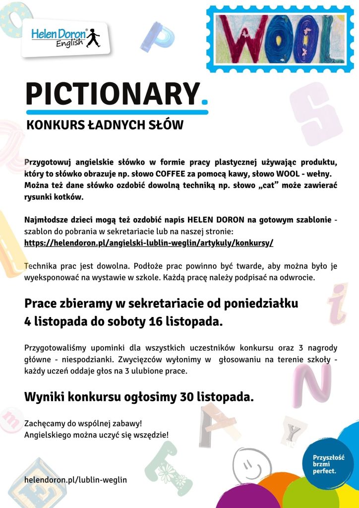 Konkursy i zabawy dla naszych uczniów 28 Konkurs Pictionary 2024 - Helen Doron English