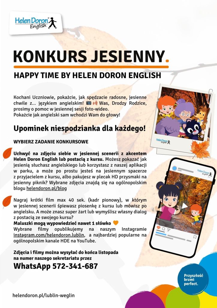 Konkursy i zabawy dla naszych uczniów 21 Konkurs jesienny foto wideo 2024 - Helen Doron English