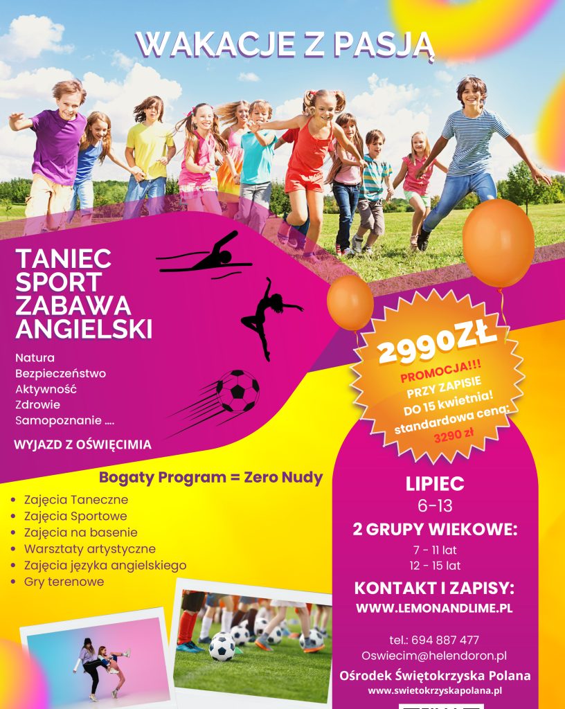 Obozy językowe, półkolonie językowe i kolonie po angielsku w Oświęcimiu 29 Playful Fun Kids Summer Camp Activity Promotion Flyer - Helen Doron English