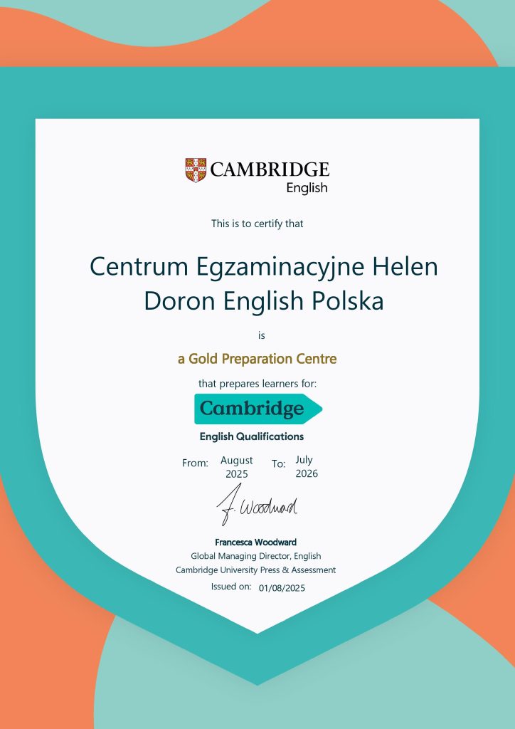 Gold Preparation Centre Certificate - Helen Doron English