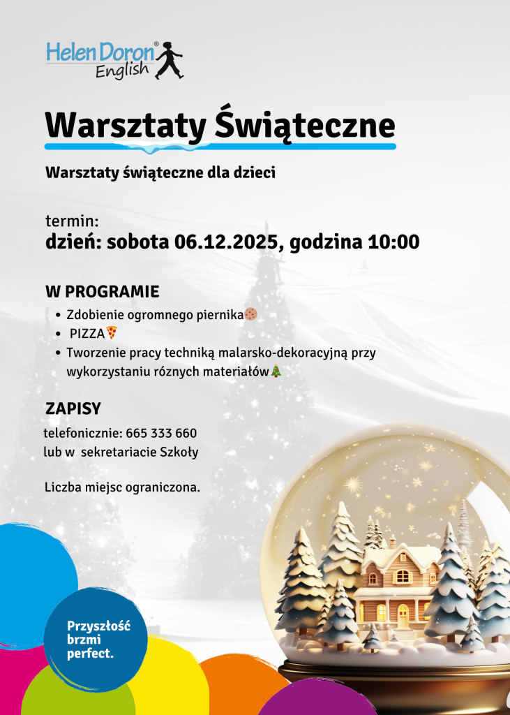 🎄Warsztaty świąteczne🎄 100 Plakat FERIE 2023 – kopia 3 - Helen Doron English