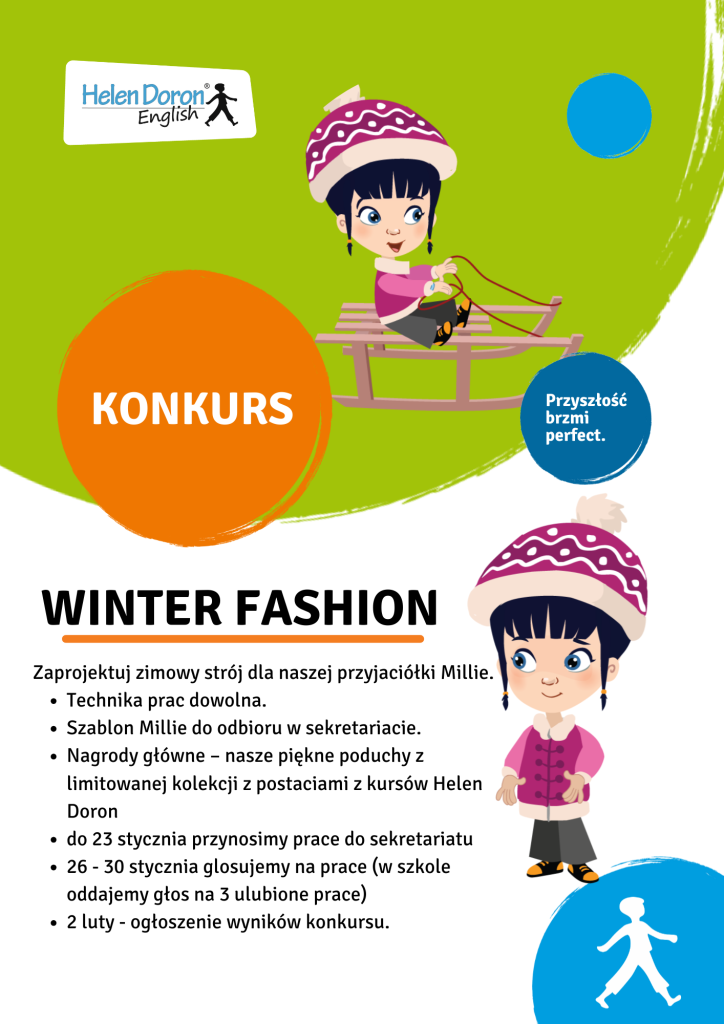 Konkursy dla uczniów 1 winter fashion millie FOTO PLAKAT - Helen Doron English
