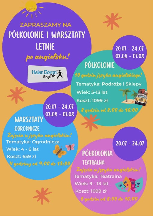 Obozy językowe, półkolonie i kolonie oraz wycieczki w szkole języka angielskiego w Myślenicach 1 Angielski Myślenice