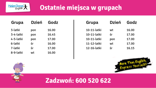 Ostatnie miejsca w szkole angielskiego w Namysłowie