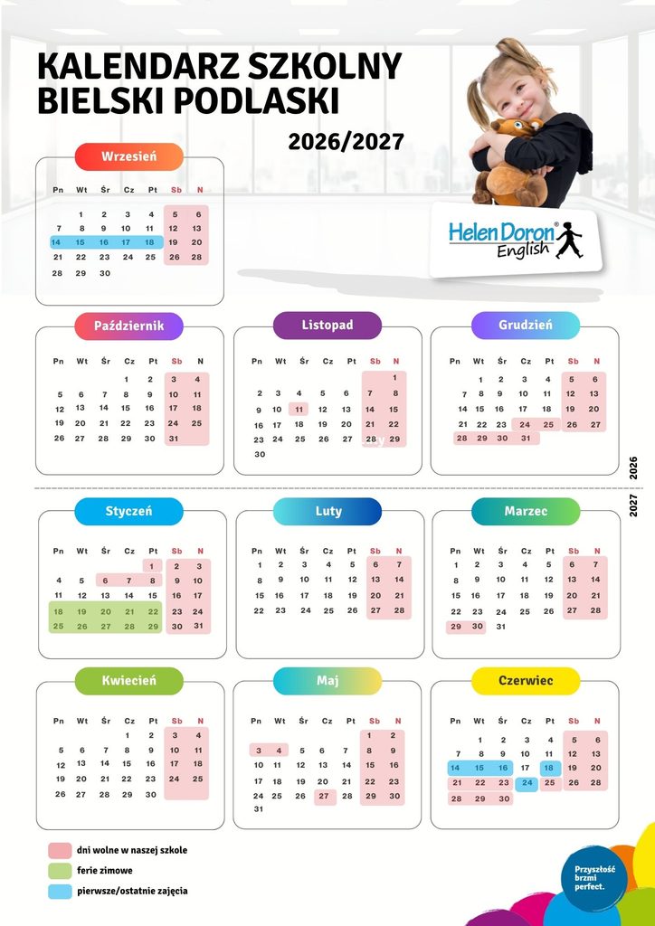 Kalendarium roku szkolnego 2026/2027 2 KALENDARZ Bielsk 2026 2027 2 - Helen Doron English